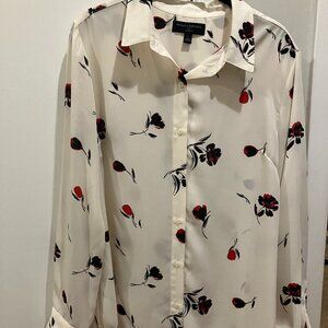 Banana Republic Women's Floral Button up, Classic Fit | Size L | Color: Multi